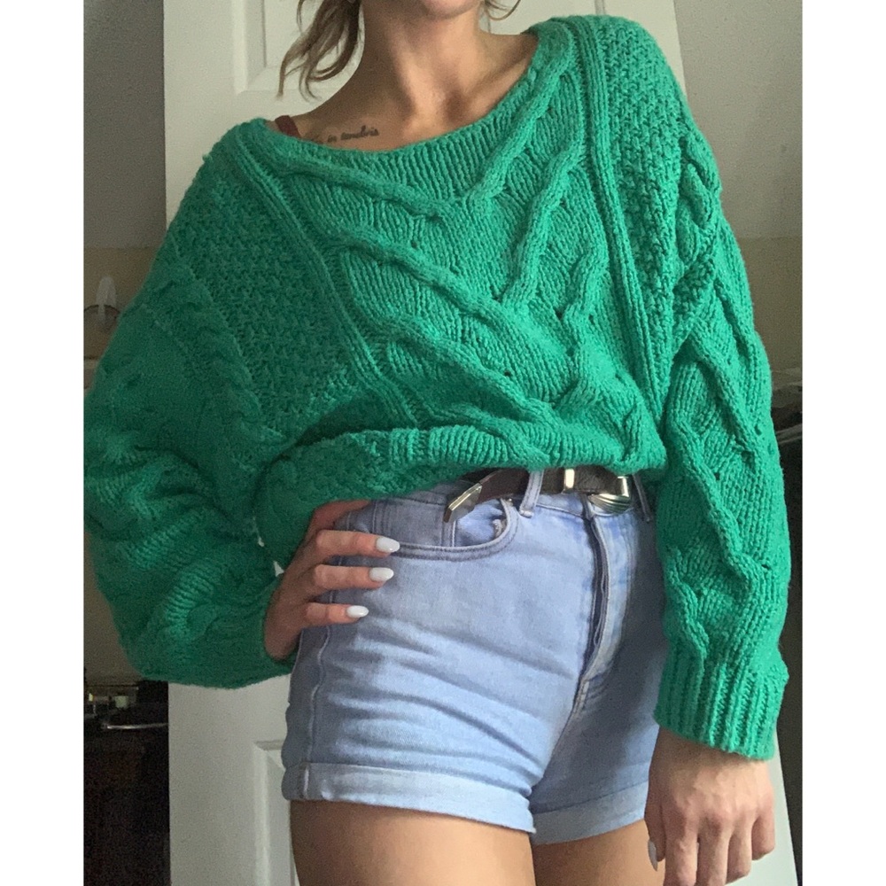 Free People Crop Oversize Sweater